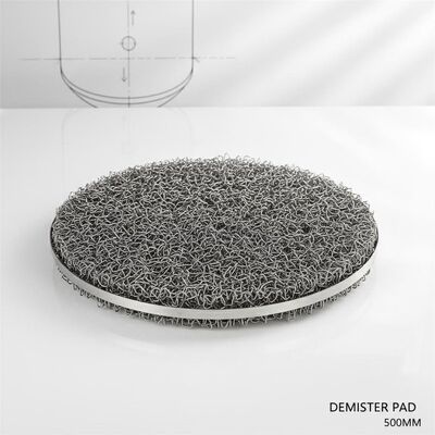 High Removal Efficiency Wire Mesh Demister Pad Diameter 500mm OEM Designed to Reduce Liquid Carryover in Process Vessels