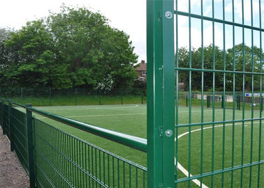 Low Carbon Steel Double Wire Mesh Fence , Double Rod Mat Fence Custom Panel Wide