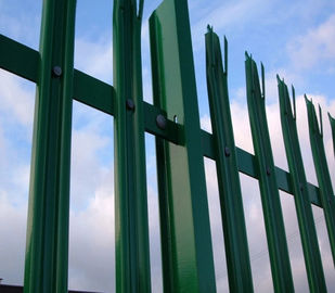 Powder Coated Metal Palisade Fencing , Decorative Garden Fence Steel Panel Roll