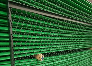 Flatten Green Pvc Coated Expanded Metal Wire Mesh For Security Doors