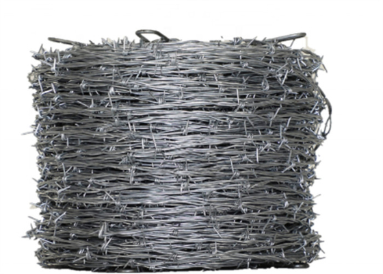 Low Carbon Steel Q235 Galvanized Barbed Wire Farm 50kg Per Roll Security