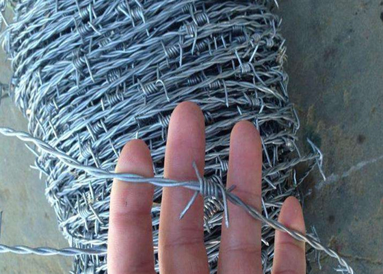 2.0 Mm Steel Barbed Wire Double Twist Protective Electro Fully Galvanized