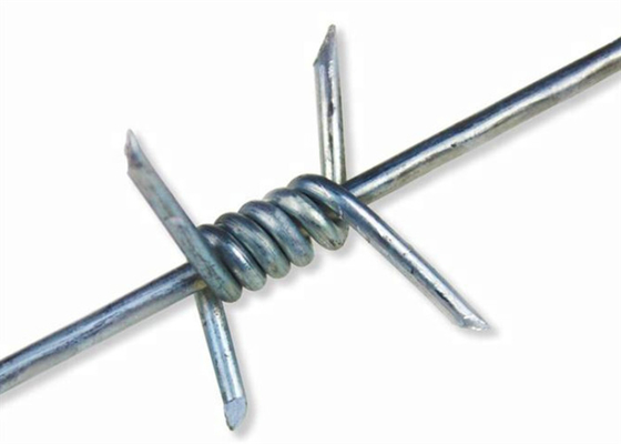 Farm Double Twist 4 Points Steel Barbed Wire 25kg / Coil 15mm Barb Length