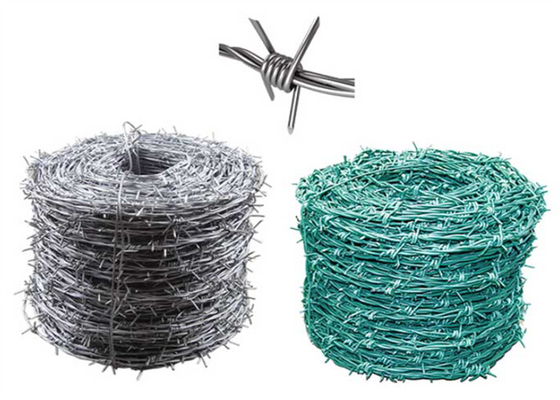 Double Twist 14 Gauge Galvanized Steel Barbed Wire For Private Buildings