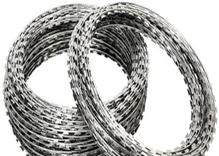 Cbt-65 Concertina Razor Barbed Wire Hot Dip Galvanized For Anti Piracy ...