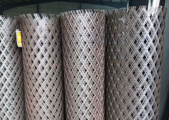 Raised Strands Expanded Metal Wire Mesh with Custom Diamond Opening Pattern in Galvanized Steel for Screening Panels