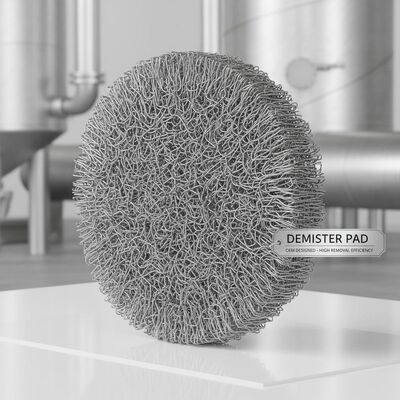 High Removal Efficiency Wire Mesh Demister Pad Diameter 500mm OEM Designed to Reduce Liquid Carryover in Process Vessels