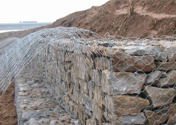 3mx1mx1m Galfan Gabion Wire Mesh  60x80mm For Flood Coastal Defense Projects